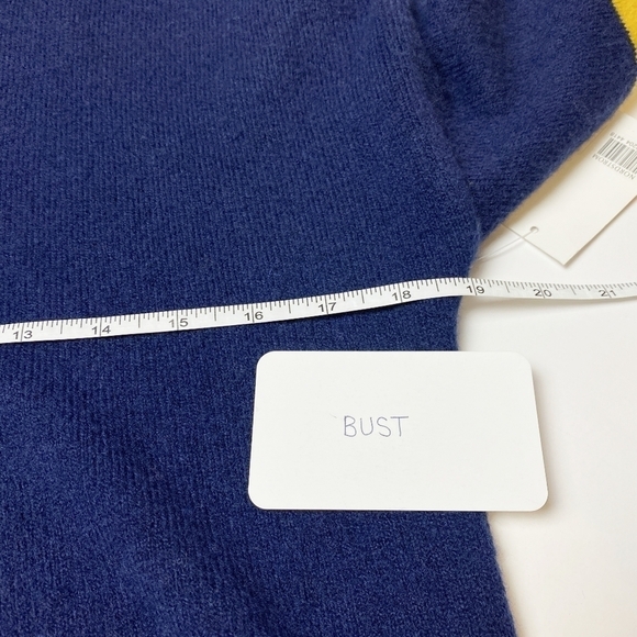 Court & Rowe hooded sweater new NWT cropped navy yellow wool alpaca oversized - Picture 5 of 8